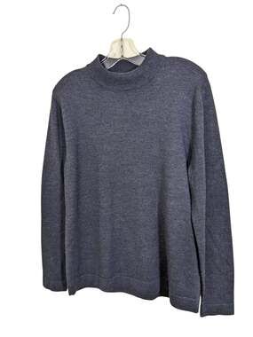 Britches Mens Sweater Classic Merino Wool Blend Knit Mock Neck Dark Gray Large